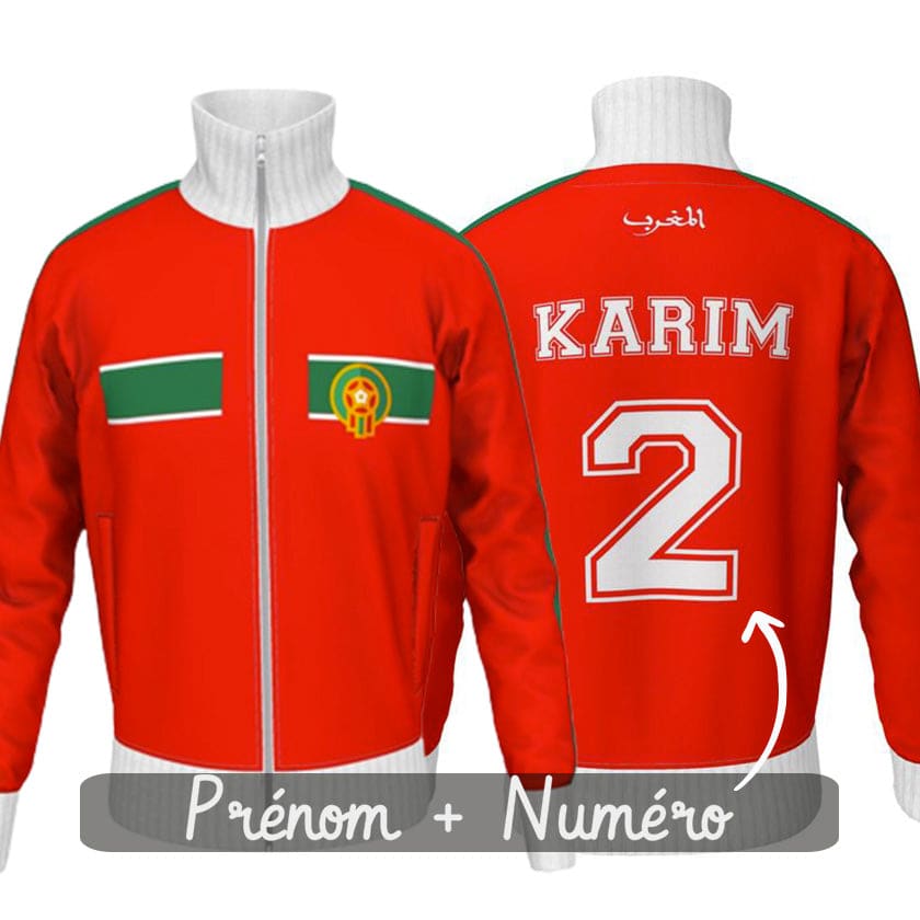 Survêtement foot Maroc 2023 Jacket Tracksuit Luxe Rouge