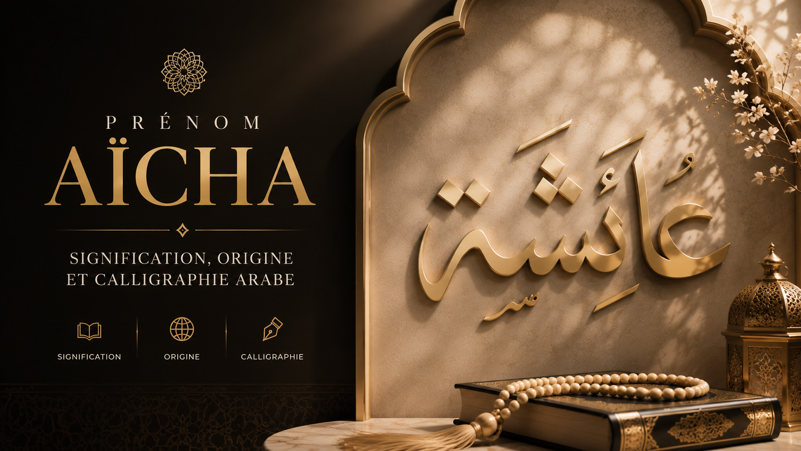 Prénom Aicha : signification, origine et calligraphie arabe