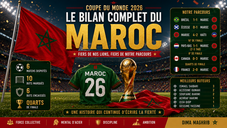 Coupe du Monde 2026 : le bilan complet du Maroc, résultats, statistiques et enseignements