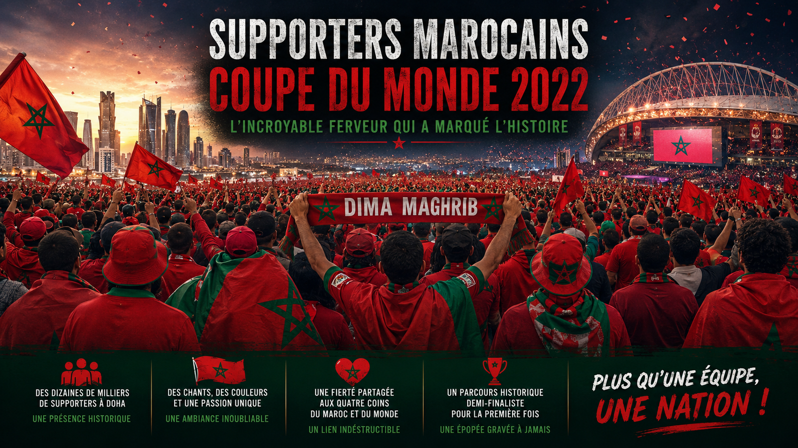 Supporters marocains Coupe du Monde 2022 : l'incroyable ferveur qui a marqué l'histoire