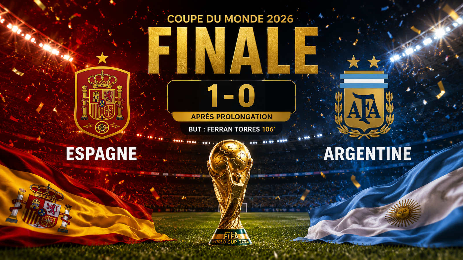 Finale Coupe du Monde 2026 : résumé, score, buts et temps forts
