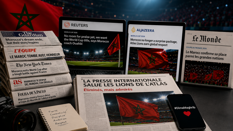 Les médias du monde saluent le parcours du Maroc malgré l'élimination face à la France