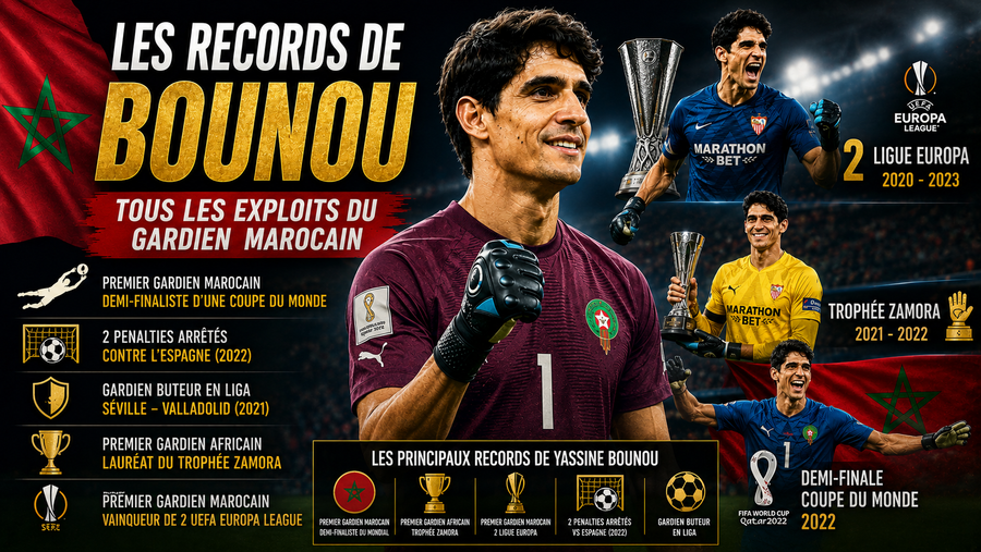 Les records de Bounou : tous les exploits du gardien marocain
