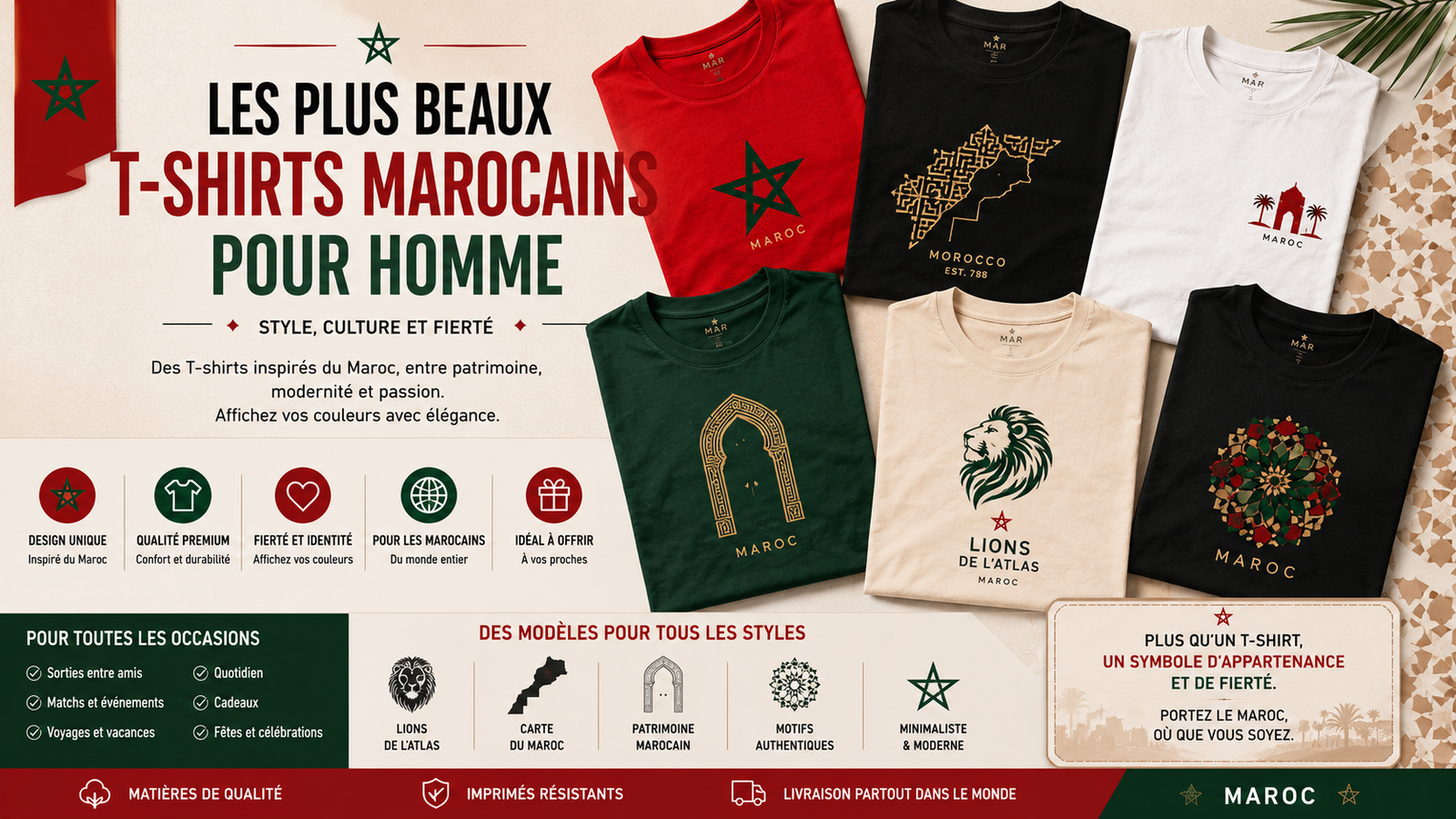 Les plus beaux T-shirts marocains pour homme : notre sélection inspirée du Maroc