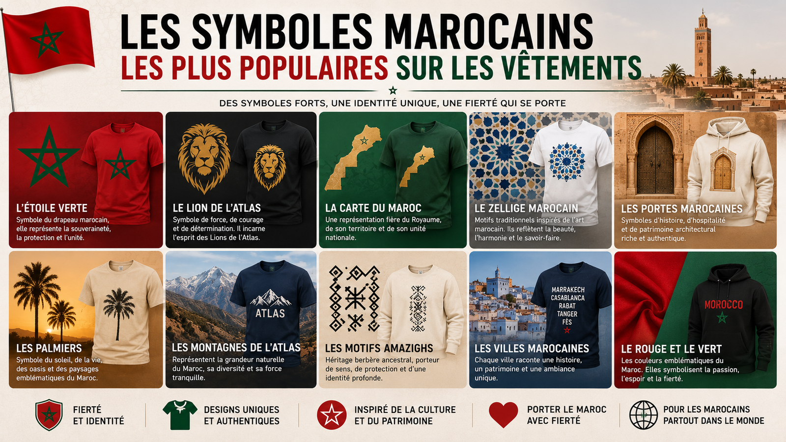 Les symboles marocains les plus populaires sur les vêtements