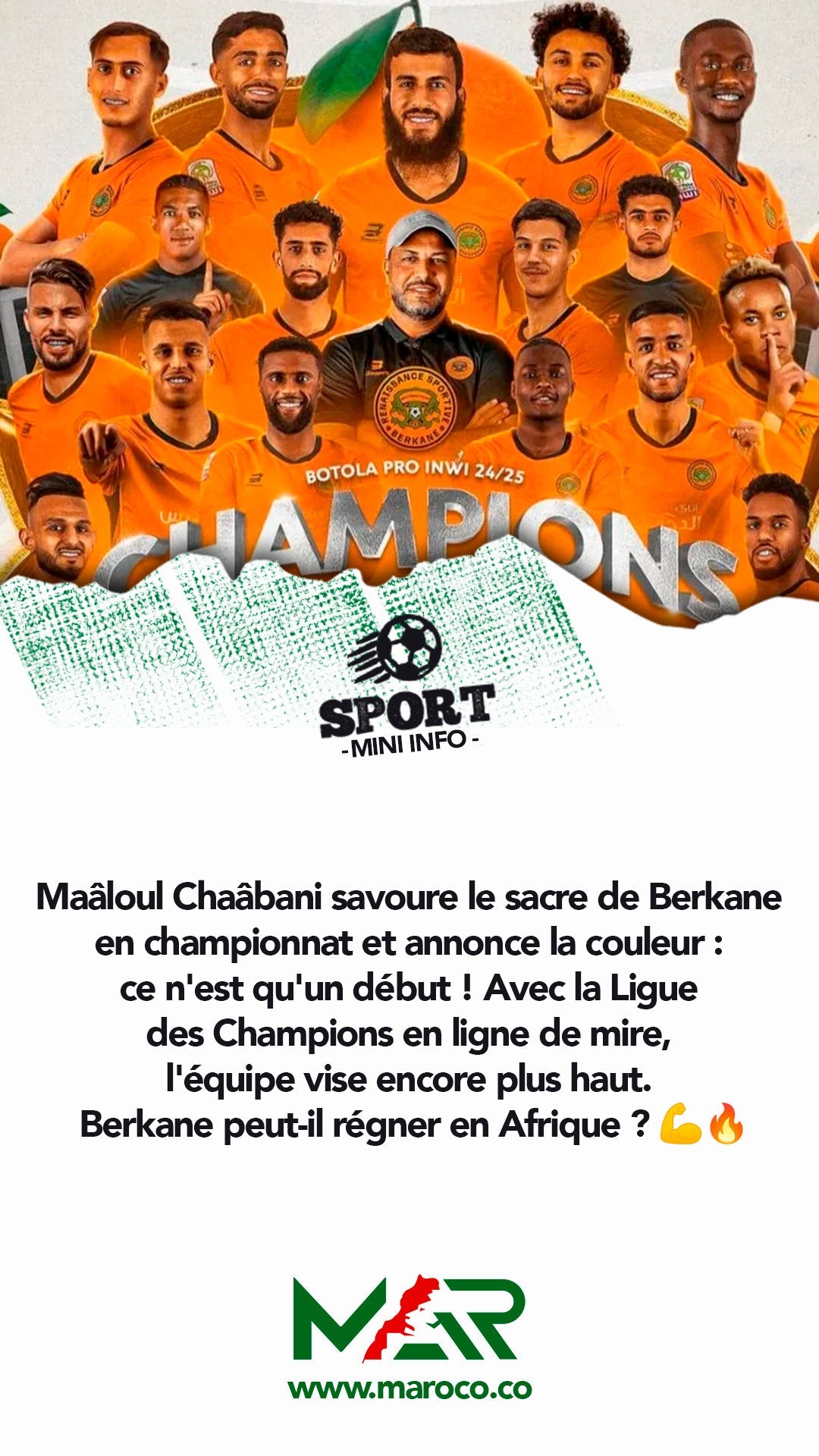 Nahdat Berkane champion, et ce n'est que le début !