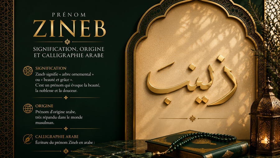 Prénom Zineb : signification, origine et calligraphie arabe
