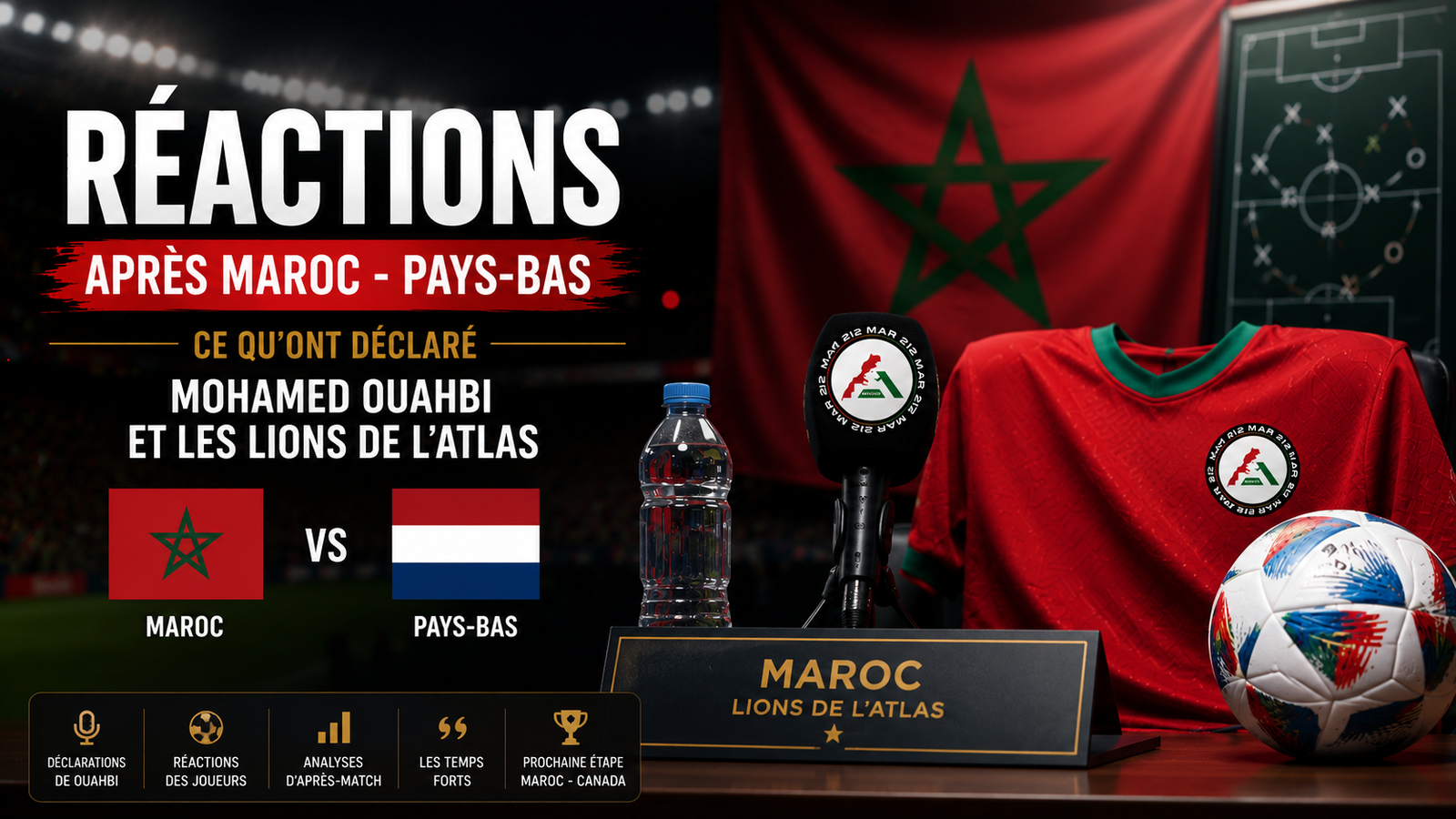 Les réactions après Maroc - Pays-Bas : ce qu'ont déclaré Mohamed Ouahbi et les Lions de l'Atlas