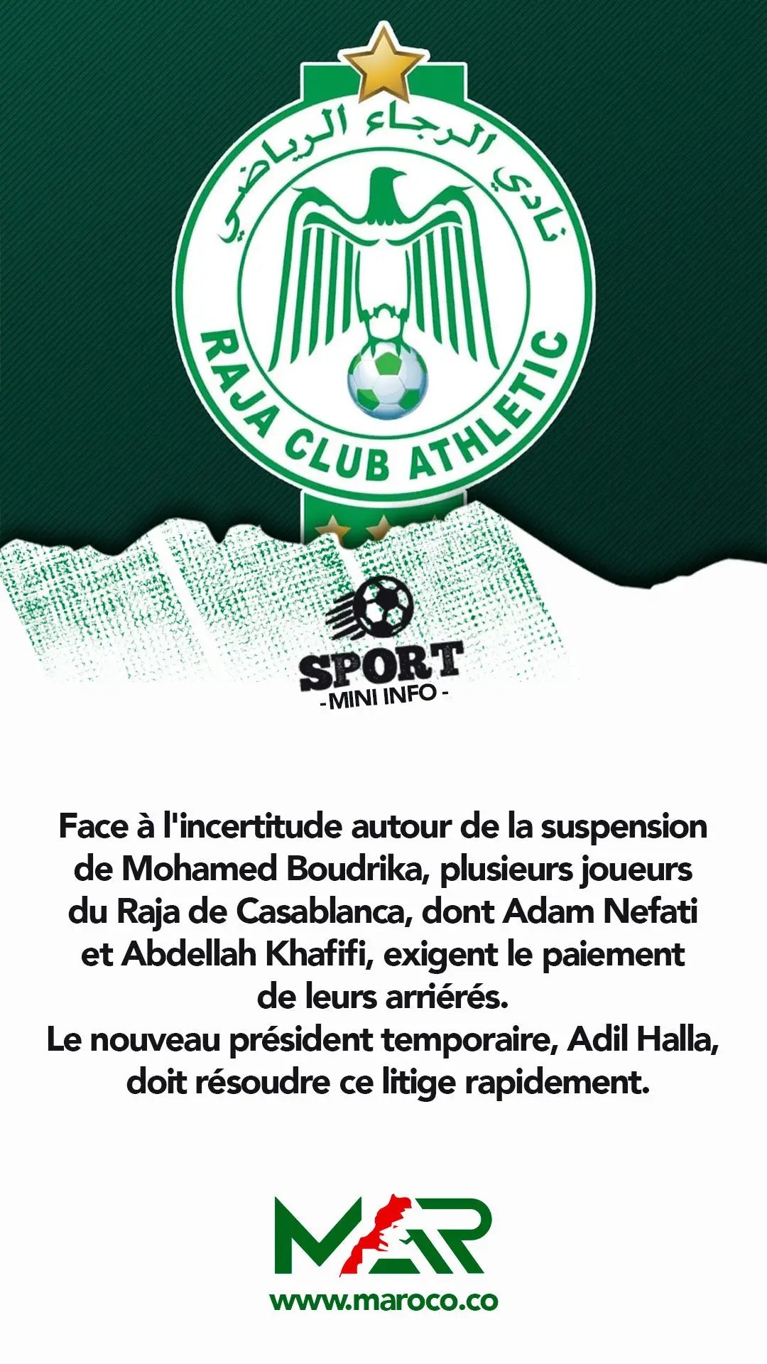 Crise au Raja: Les Joueurs Exigent le Paiement de leurs