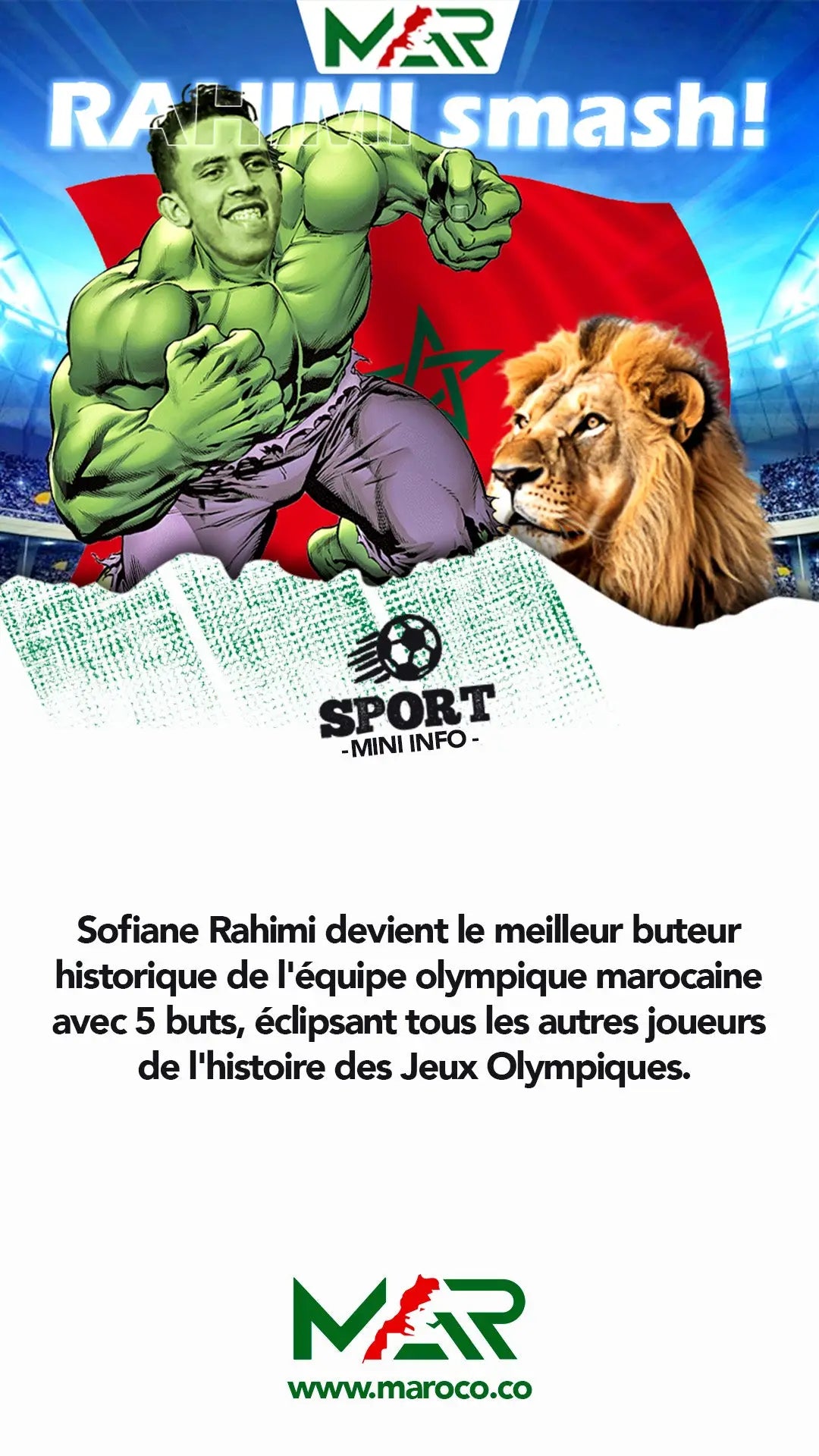 Sofiane Rahimi Légende Olympique du Maroc avec 5 Buts