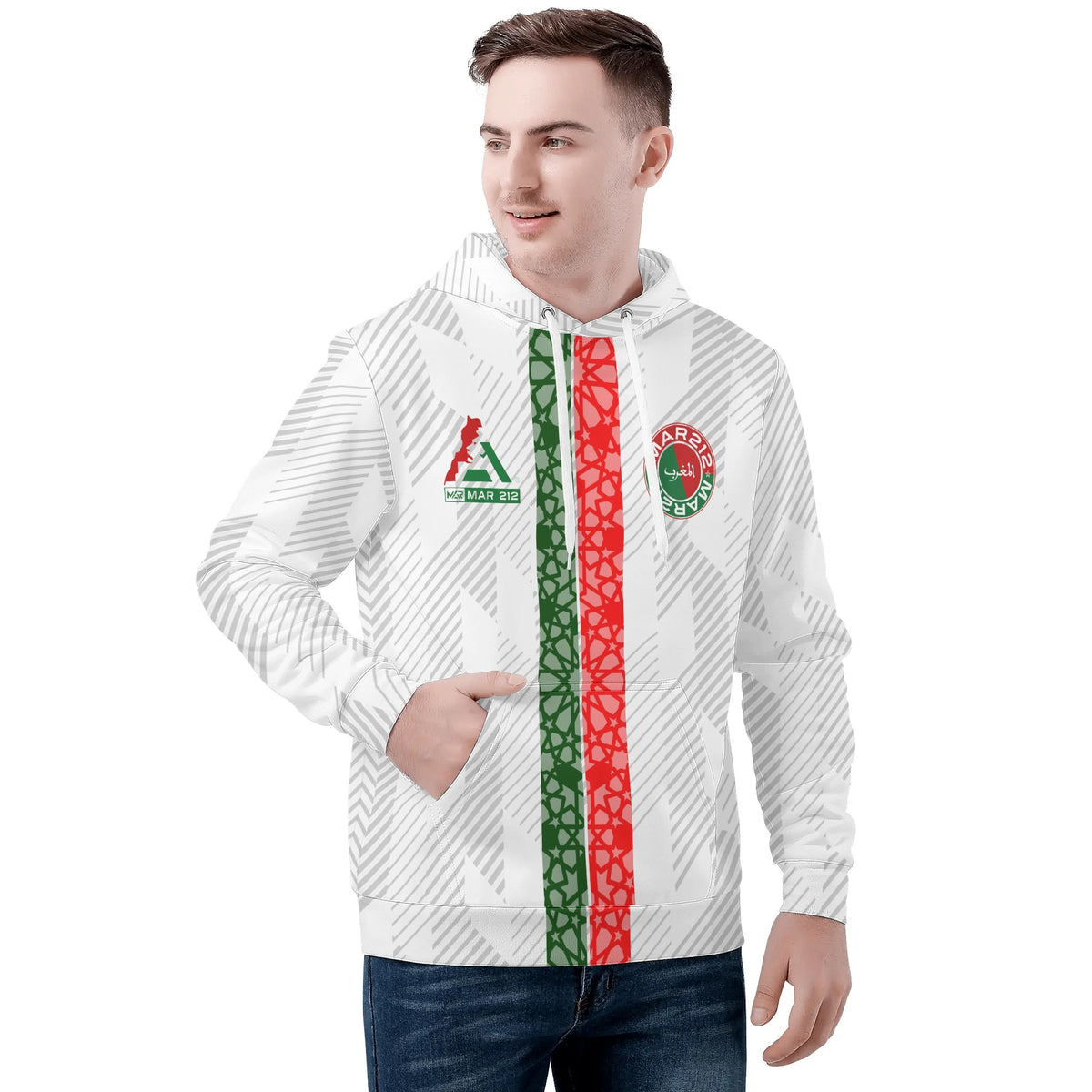 Sweat à Capuche blanc Maroc CAN 2025