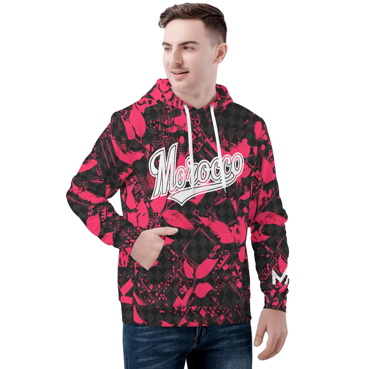 Sweat à Capuche rose Morocco unisexe