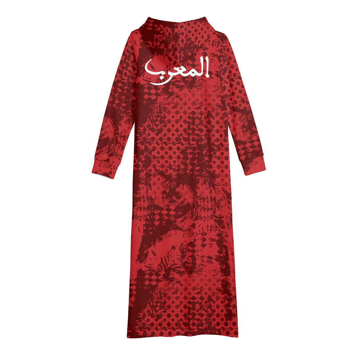 Robe longue MAR à capuche légère et décontractée Rouge