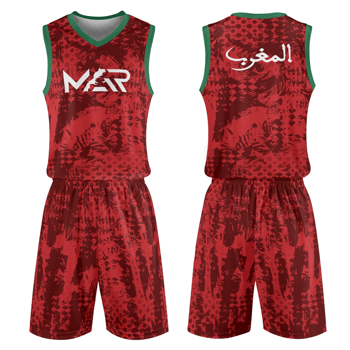 Tenue de basket Almaghrib rouge