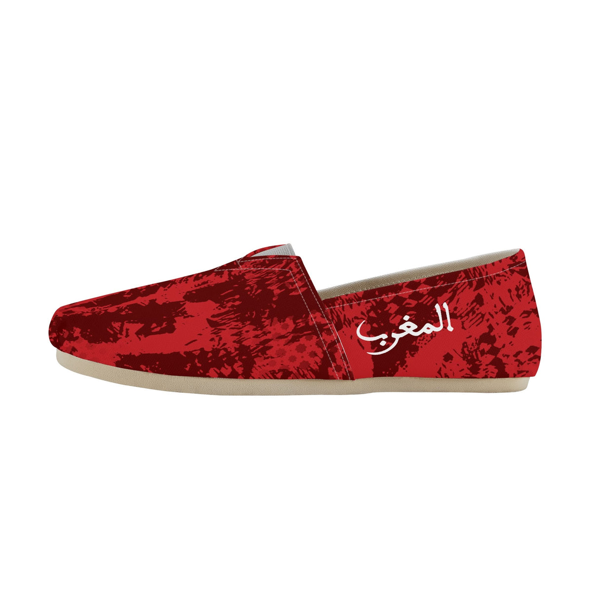 Chaussures décontractées rouges motif Marocain homme