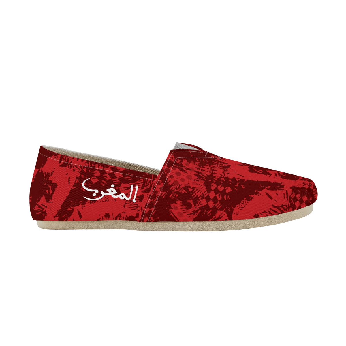Chaussures décontractées rouges motif Marocain homme