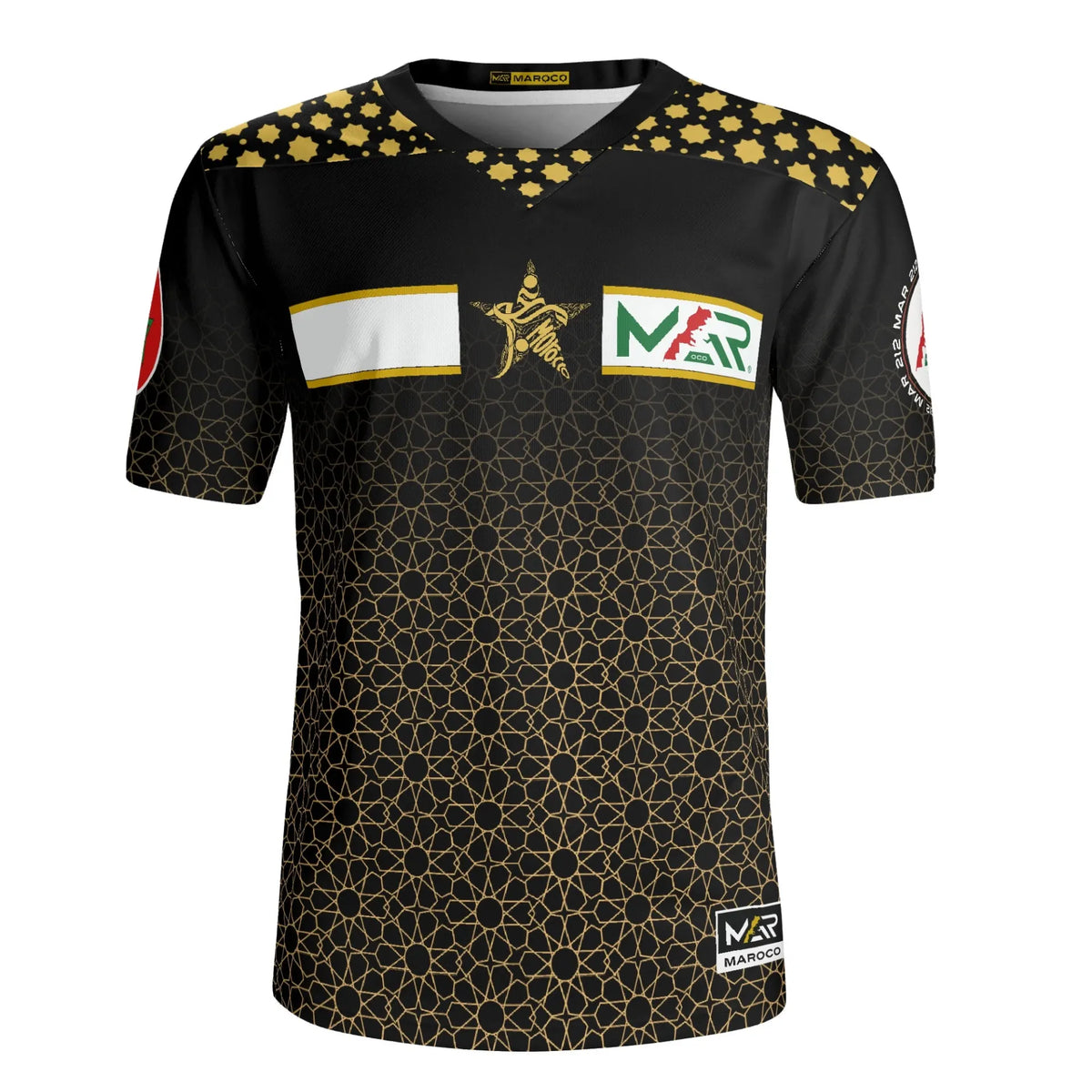 Maillot Maroc Noir CAN 23/24 Gold Collection Mosaïque By Maroco TFT MOROCCO