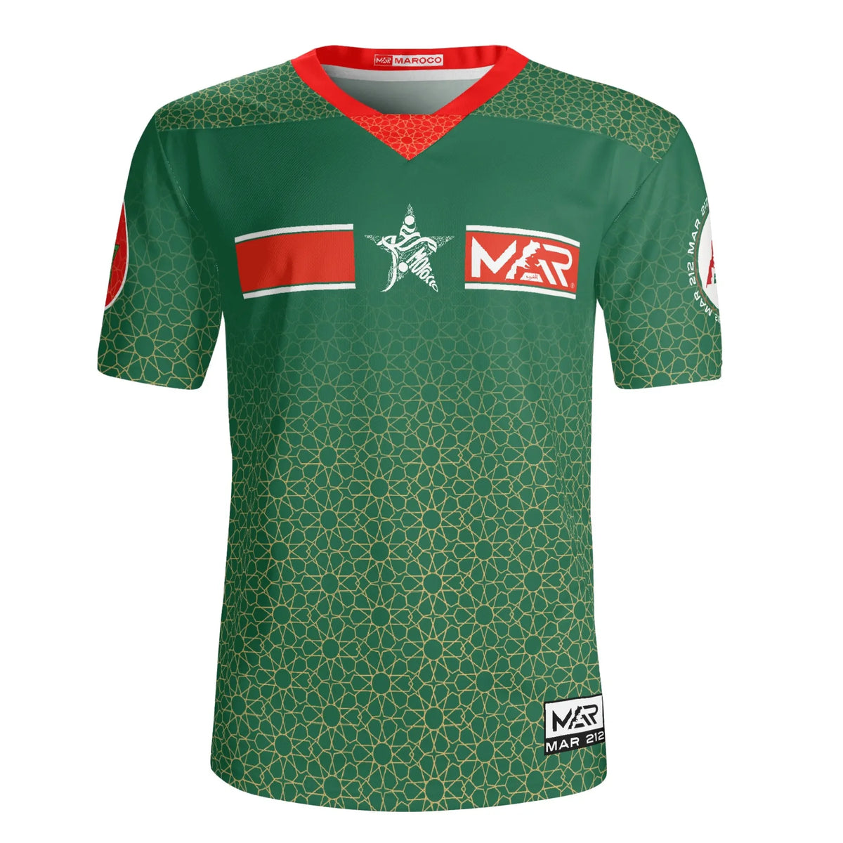 Maillot Maroc Vert CAN 23/24 Gold Collection Mosaïque By Maroco TFT MOROCCO