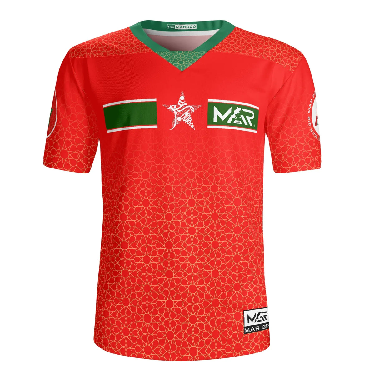 Maillot Maroc CAN 23/24 Rouge Gold Collection Mosaïque By Maroco TFT MOROCCO