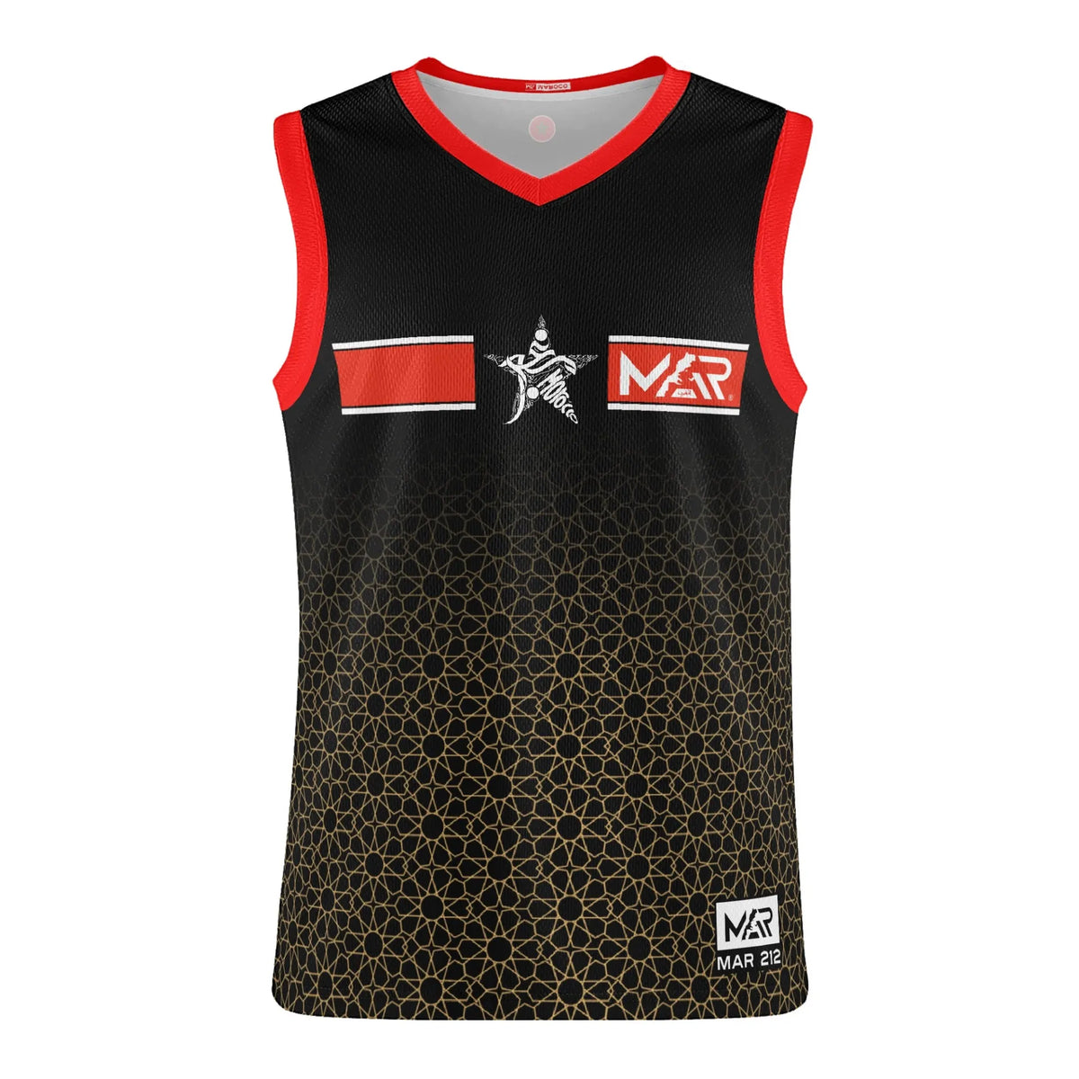 Débardeur Maillot Maroc noir Collection CAN 2024 Gold By Maroco.co