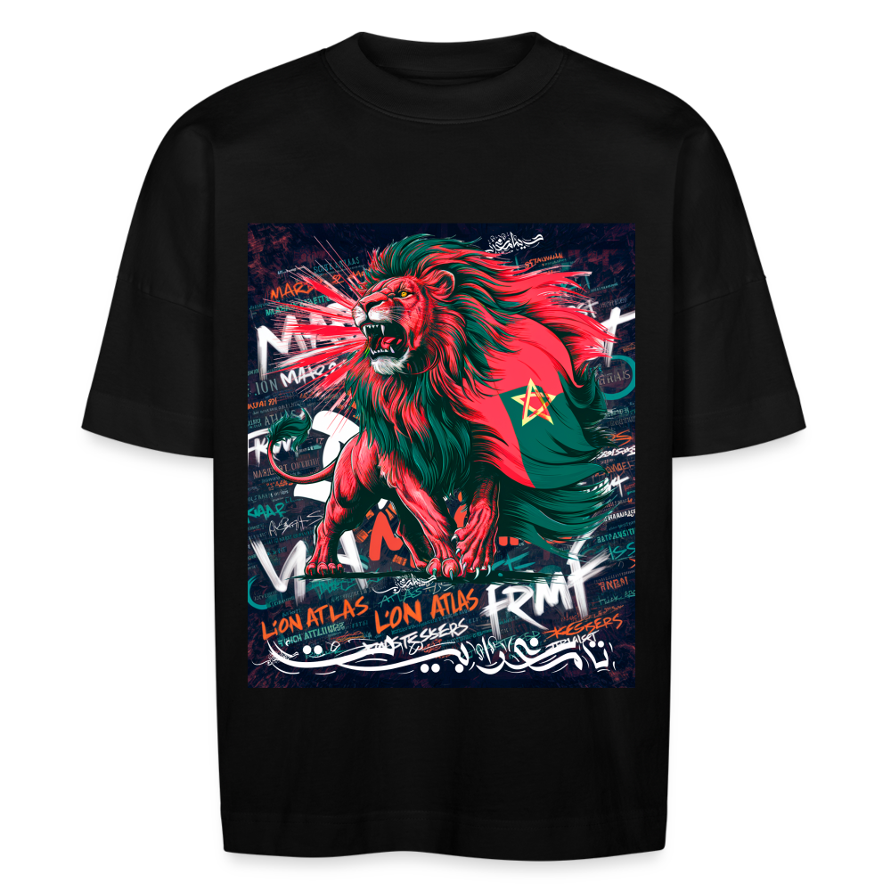 T-shirt Lion Atlas oversize Unisexe - noir