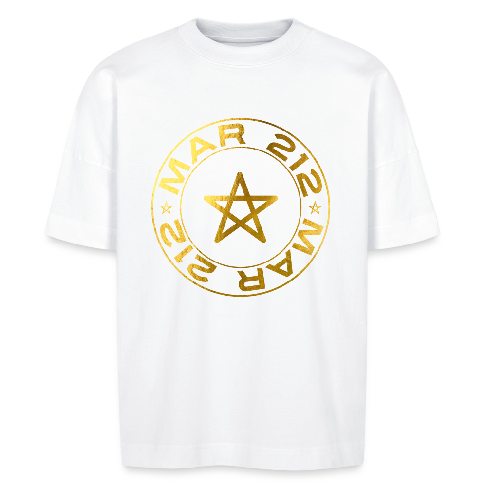 T-shirt MAR212 GOLD oversize noir Unisexe - blanc