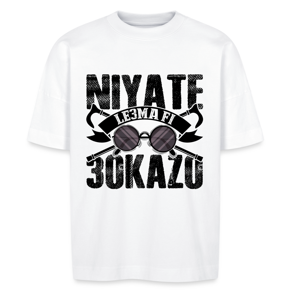 T-shirt Niyat La3ma fi 3okazo oversize Unisexe - blanc