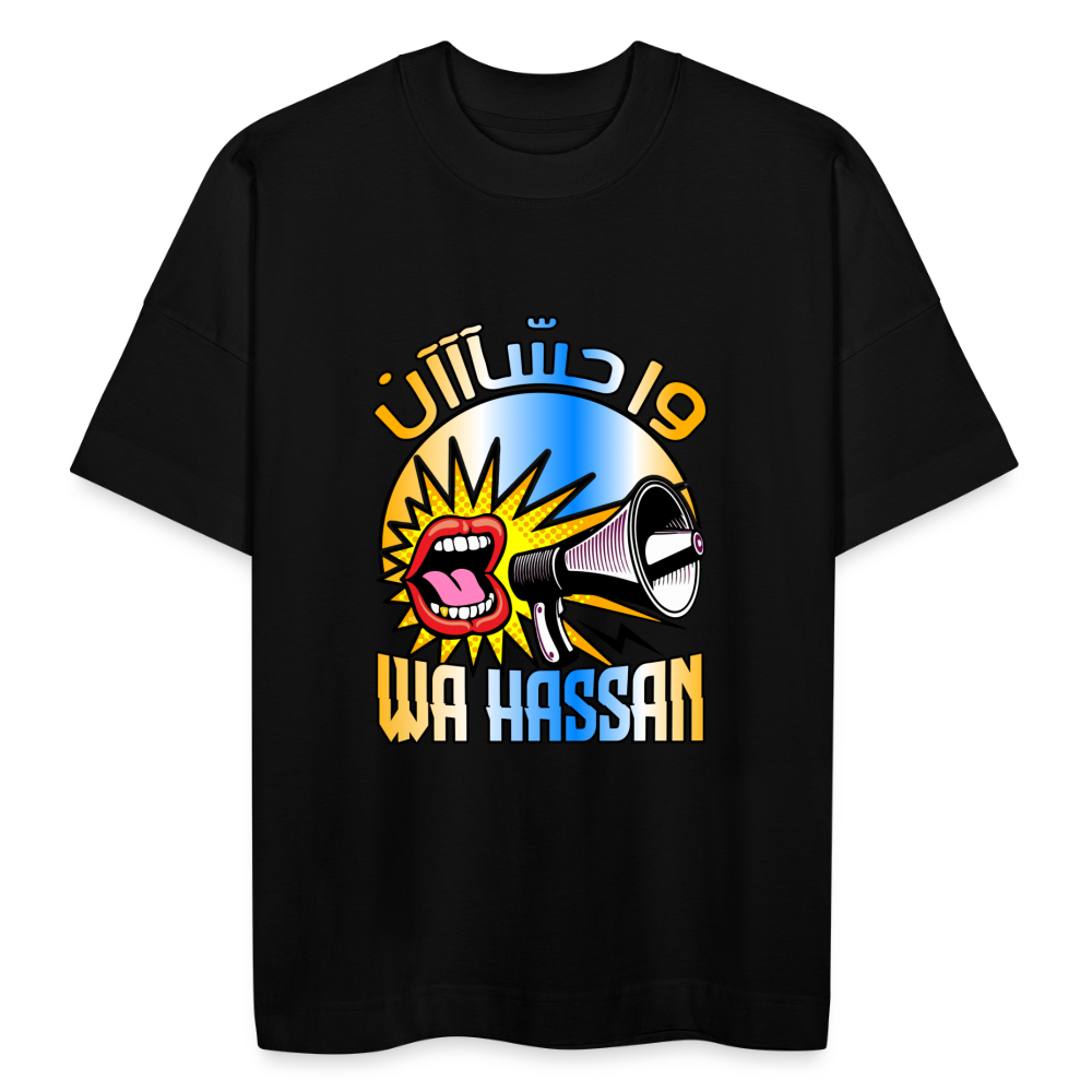 T-shirt WaHassan oversize Unisexe - noir