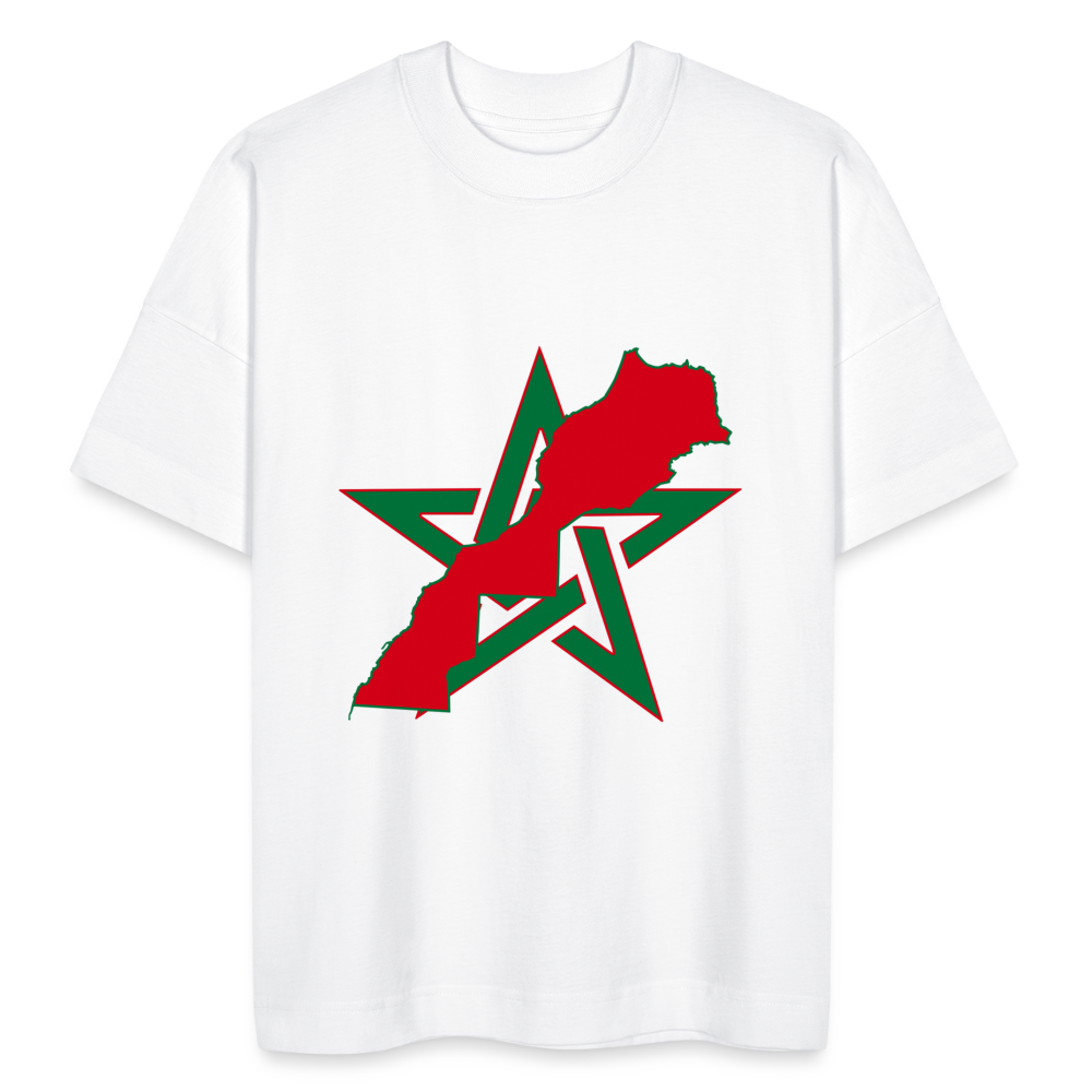 T-shirt Étile et carte Maroc oversize Unisexe - blanc