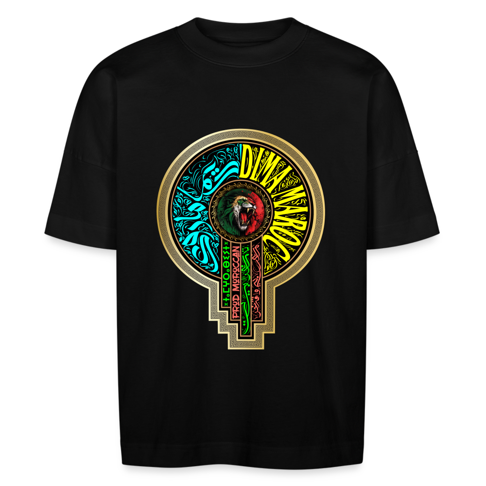 T-shirt MAR DIMA MAGHRIB Beige oversize Unisexe - noir