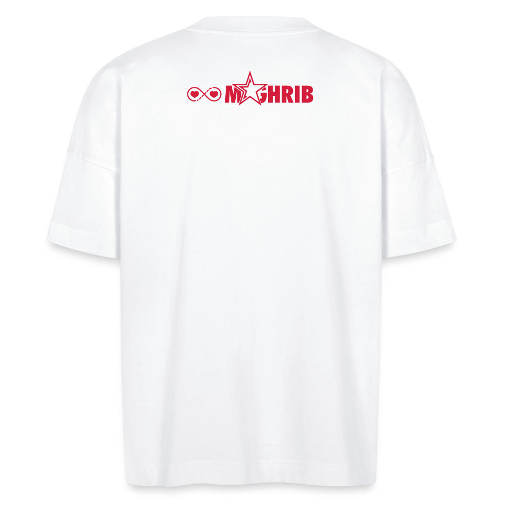 T-shirt Maroco Logo noir BLASTER oversize Unisexe bio - blanc