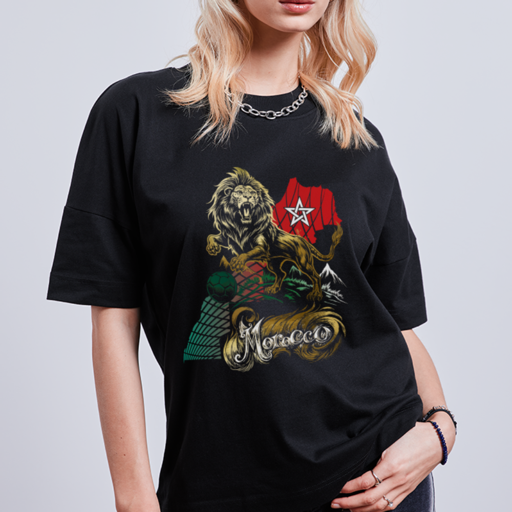 T-shirt Lion Morocco oversize Unisexe - noir