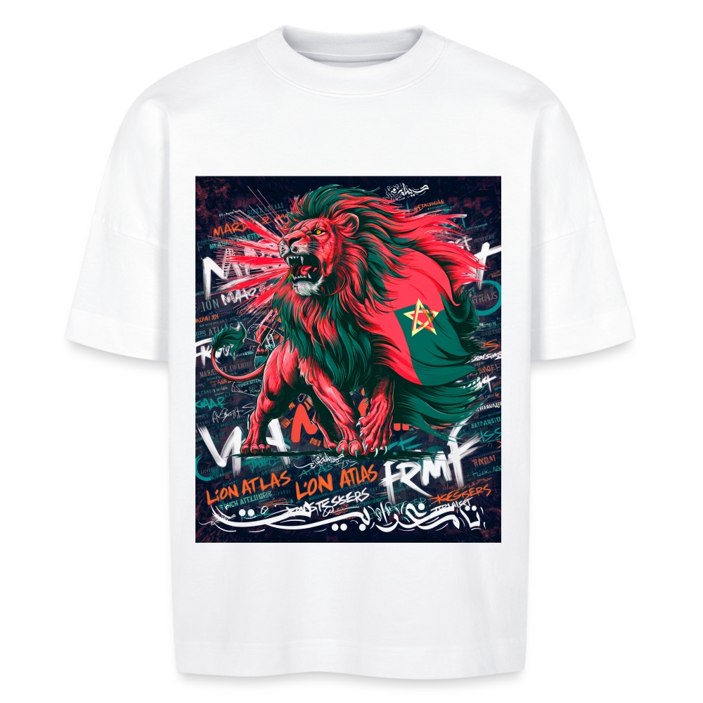 T-shirt Lion Atlas oversize Unisexe - blanc