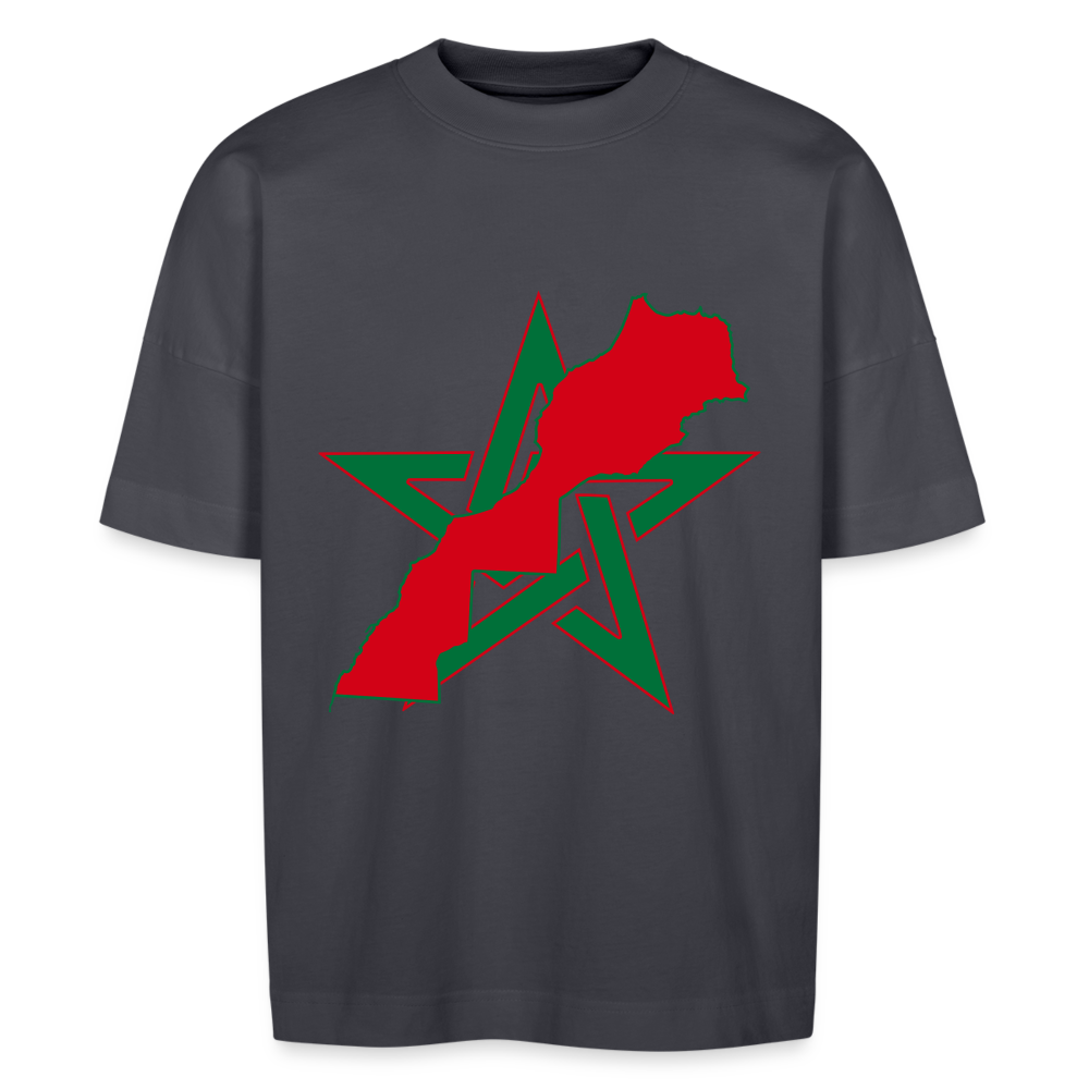 T-shirt Étile et carte Maroc oversize Unisexe - bleu indigo