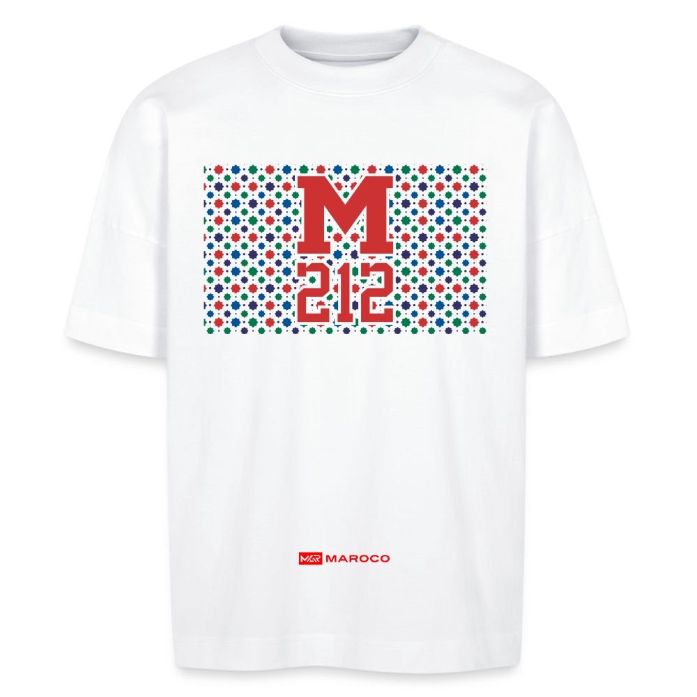 T-shirt M212 ZELLIGE Multicolore oversize Unisexe - blanc
