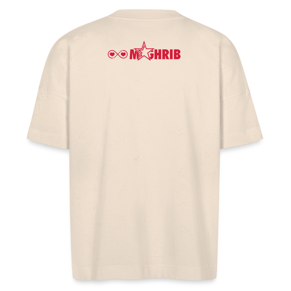 T-shirt Maroco Logo noir BLASTER oversize Unisexe bio - blanc cassé