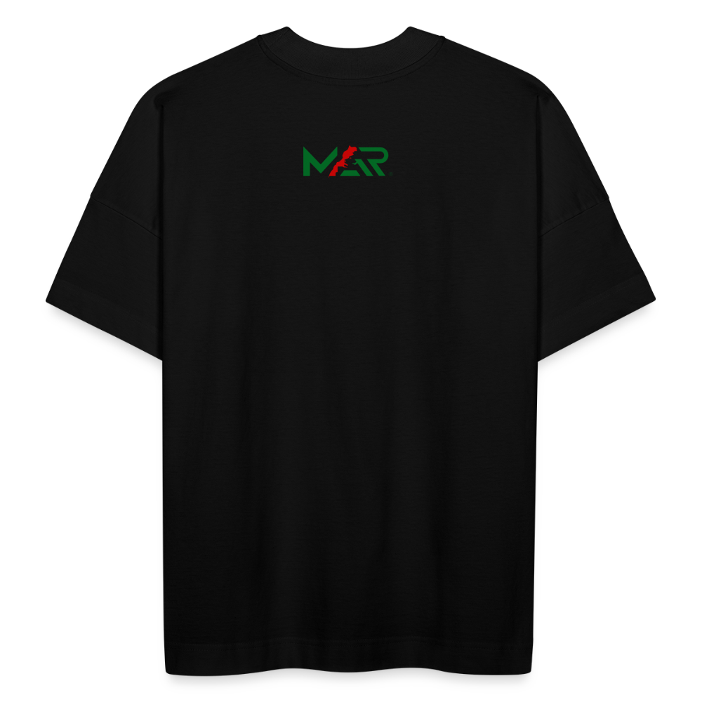 T-shirt MAR DIMA MAGHRIB blanc oversize Unisexe - noir