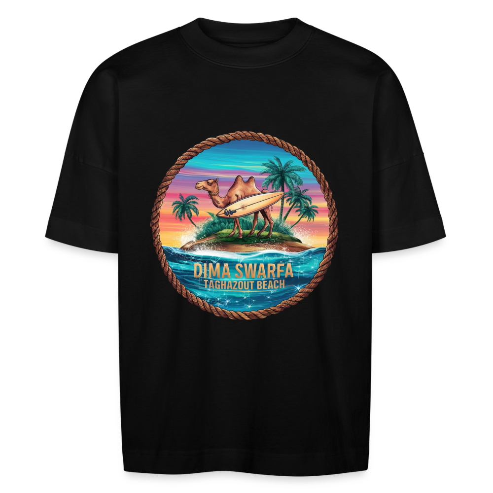 T-shirt DIMA SWARFA TAGHAZOUT PLAGE oversize Unisexe - noir
