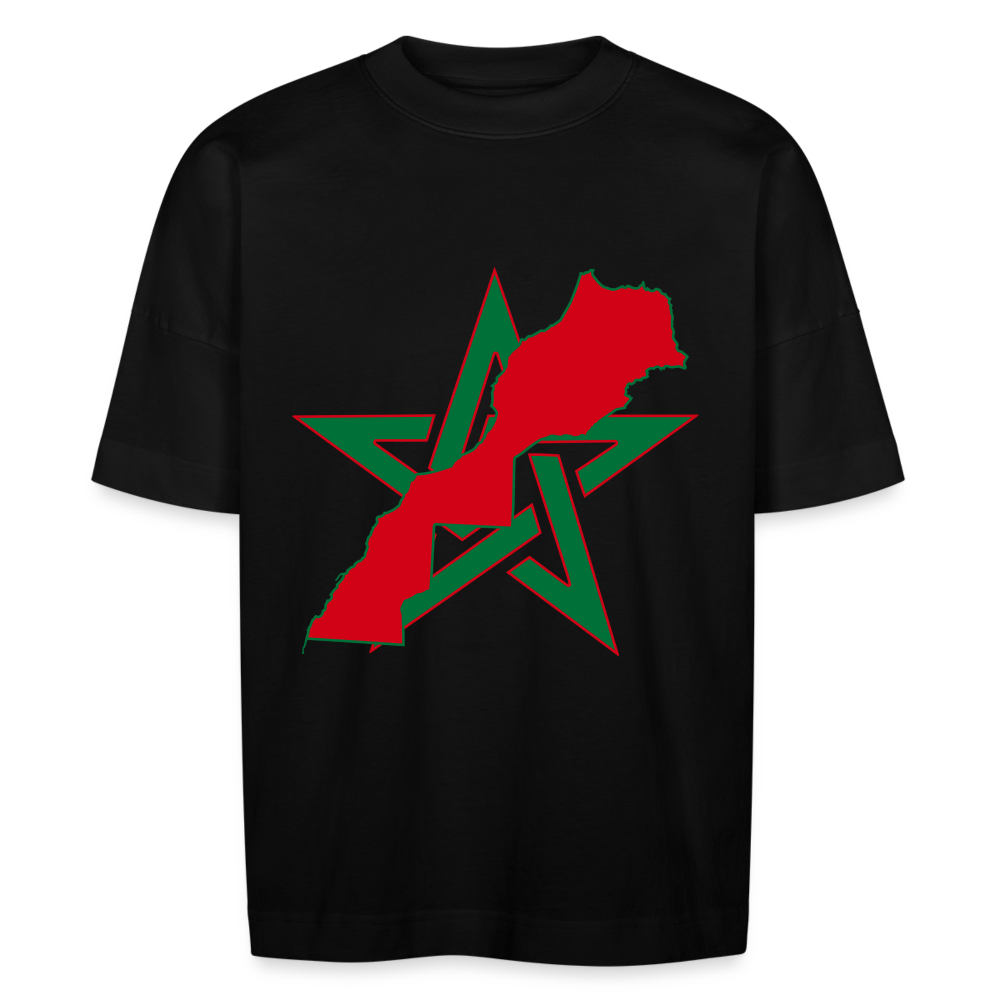 T-shirt Étile et carte Maroc oversize Unisexe - noir