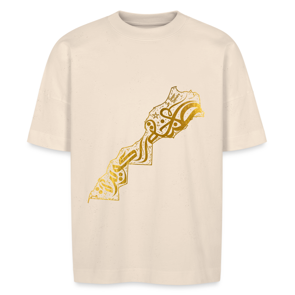 T-shirt Tanger Laguira Gold oversize Unisexe - blanc cassé