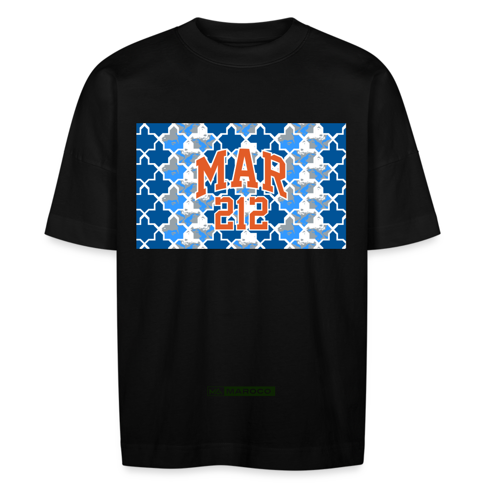 T-shirt MAR212 Zellige Bleu oversize Unisexe - noir