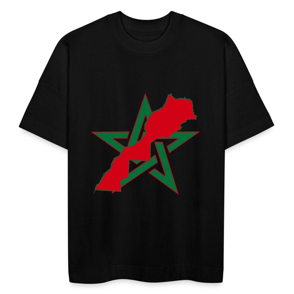 T-shirt Étile et carte Maroc oversize Unisexe - noir