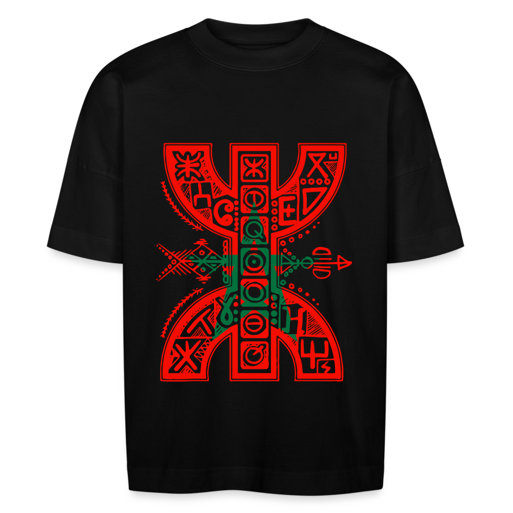 T-shirt oversize YAZ rouge Maroc Unisexe - noir