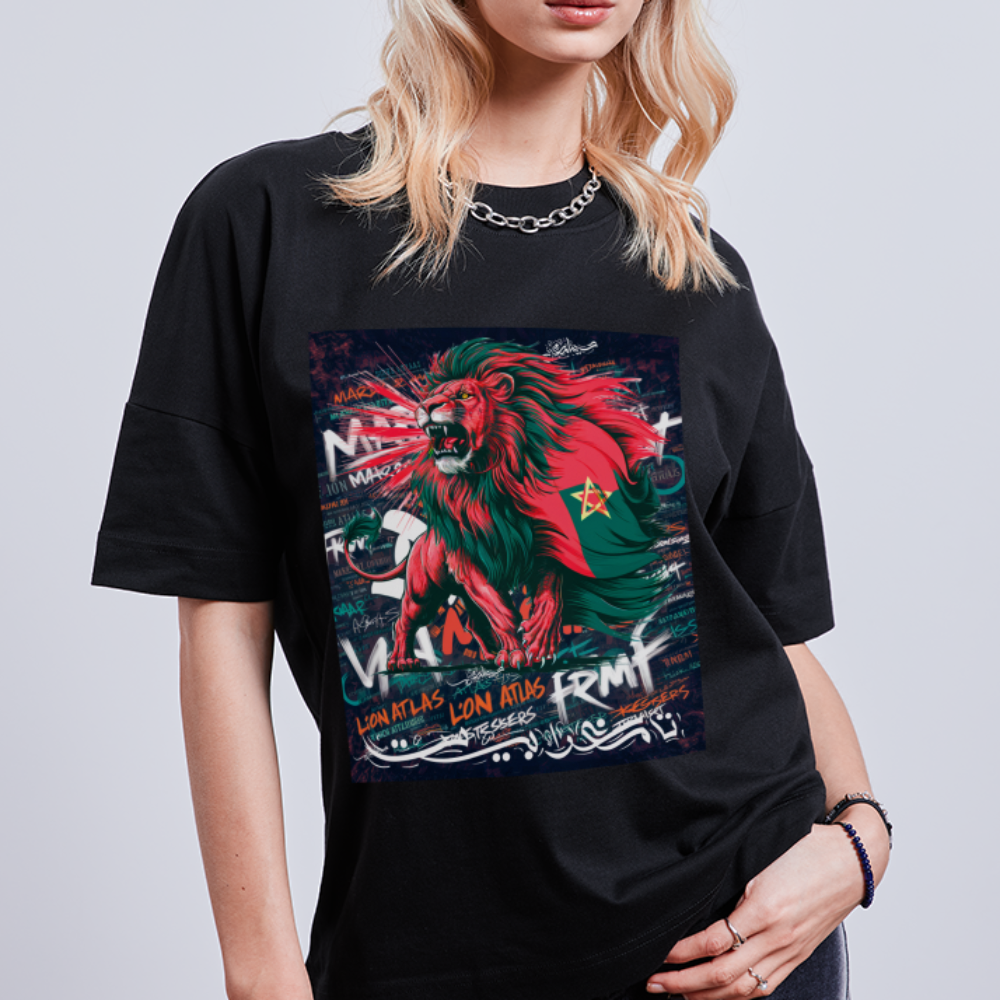 T-shirt Lion Atlas oversize Unisexe - noir