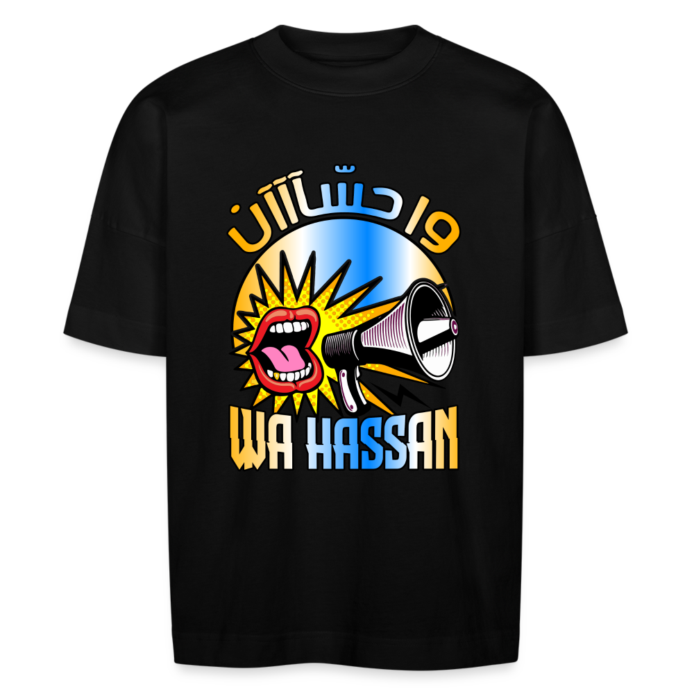 T-shirt WaHassan oversize Unisexe - noir