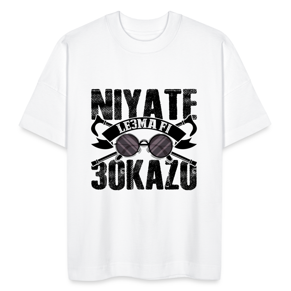 T-shirt Niyat La3ma fi 3okazo oversize Unisexe - blanc