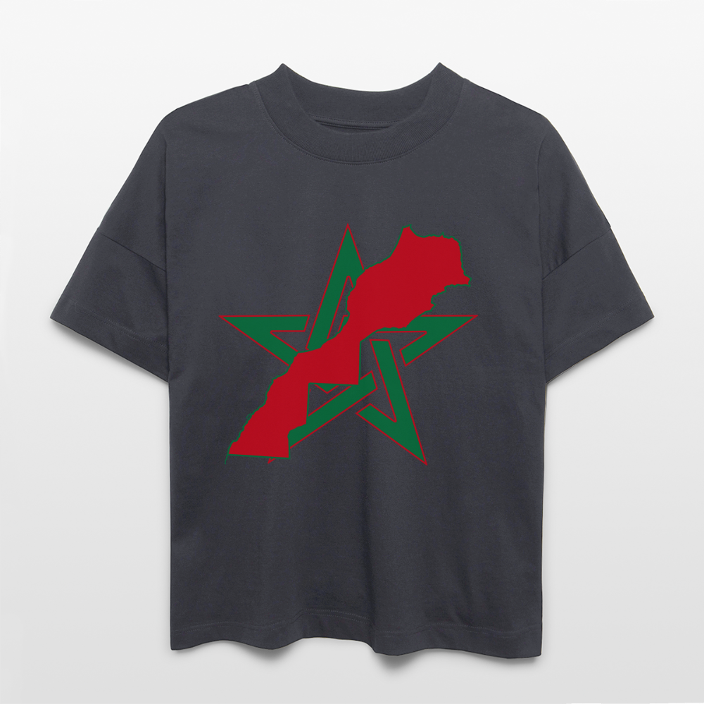 T-shirt Étile et carte Maroc oversize Unisexe - bleu indigo