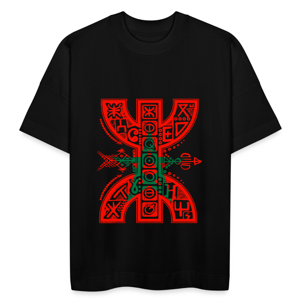 T-shirt oversize YAZ rouge Maroc Unisexe - noir