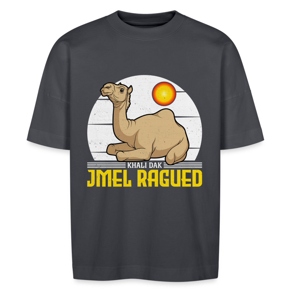 T-shirt Khali dak jmel ragued oversize Unisexe - bleu indigo