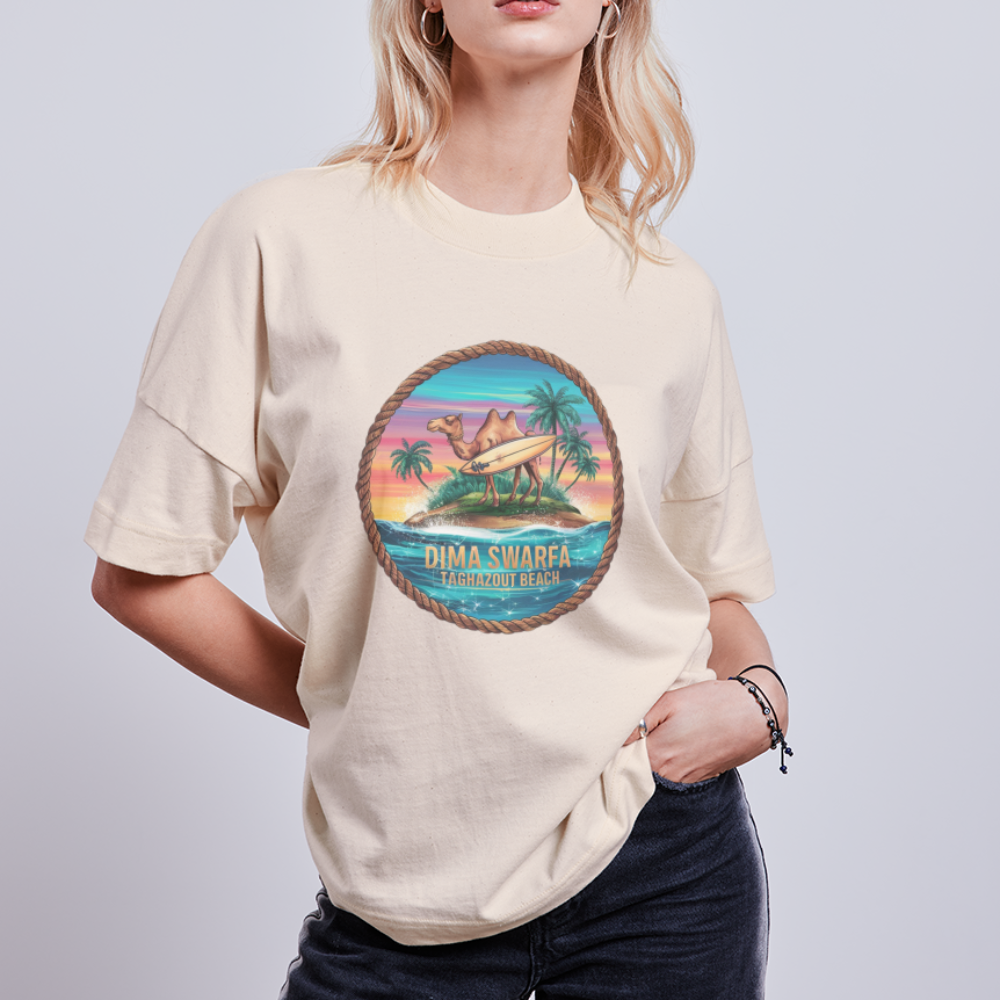 T-shirt DIMA SWARFA TAGHAZOUT PLAGE oversize Unisexe - blanc cassé
